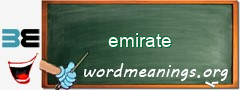 WordMeaning blackboard for emirate